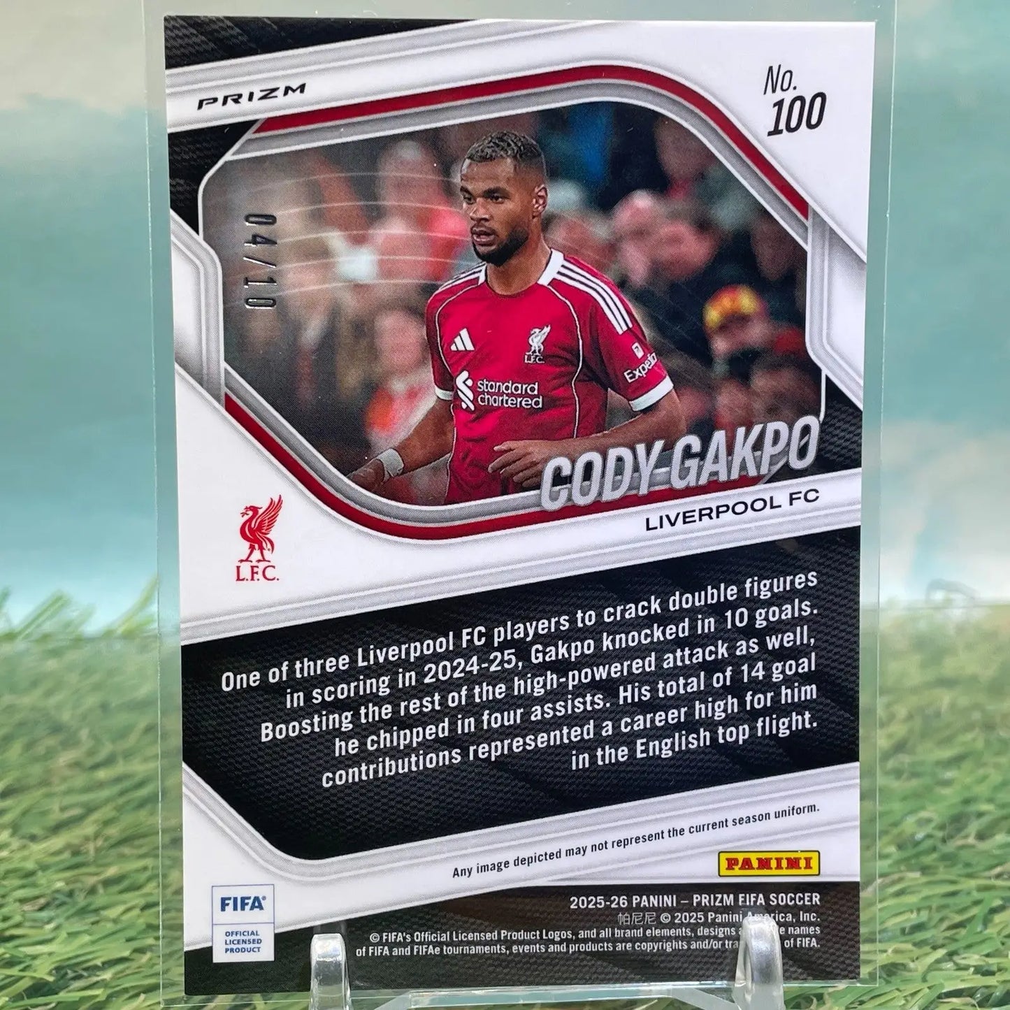 2025-26 Panini Prizm FIFA Cody Gakpo Choice Gold Prizm /10 Liverpool