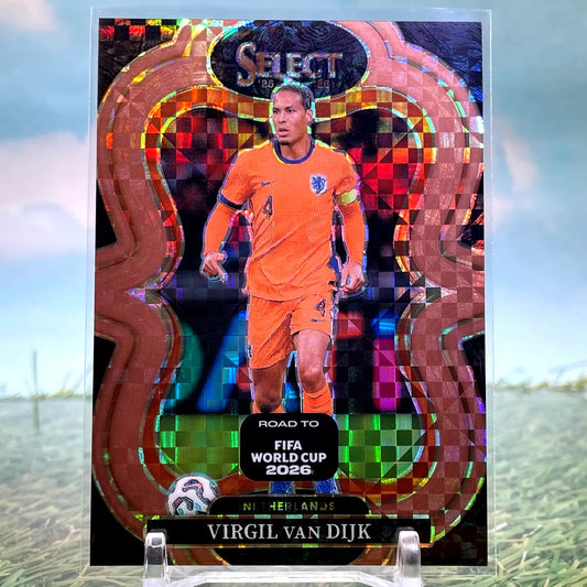2025-26 Panini Select FIFA World Cup #219 Virgil van Dijk Bronze Checkerboard - Soccer Card Single