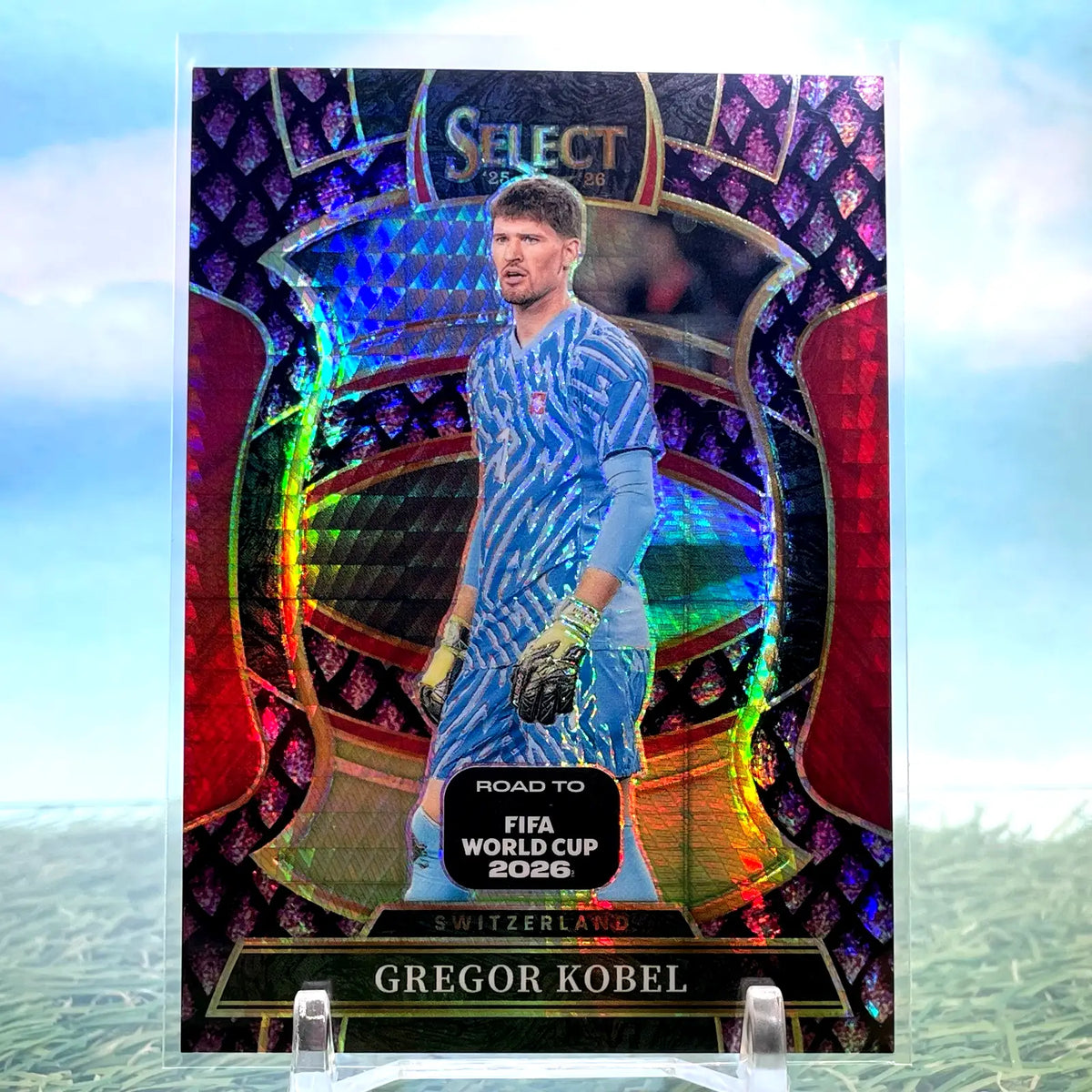 2025-26 Panini Select FIFA World Cup #93 Gregor Kobel Purple Dragon Scale /48 - Soccer Card Single