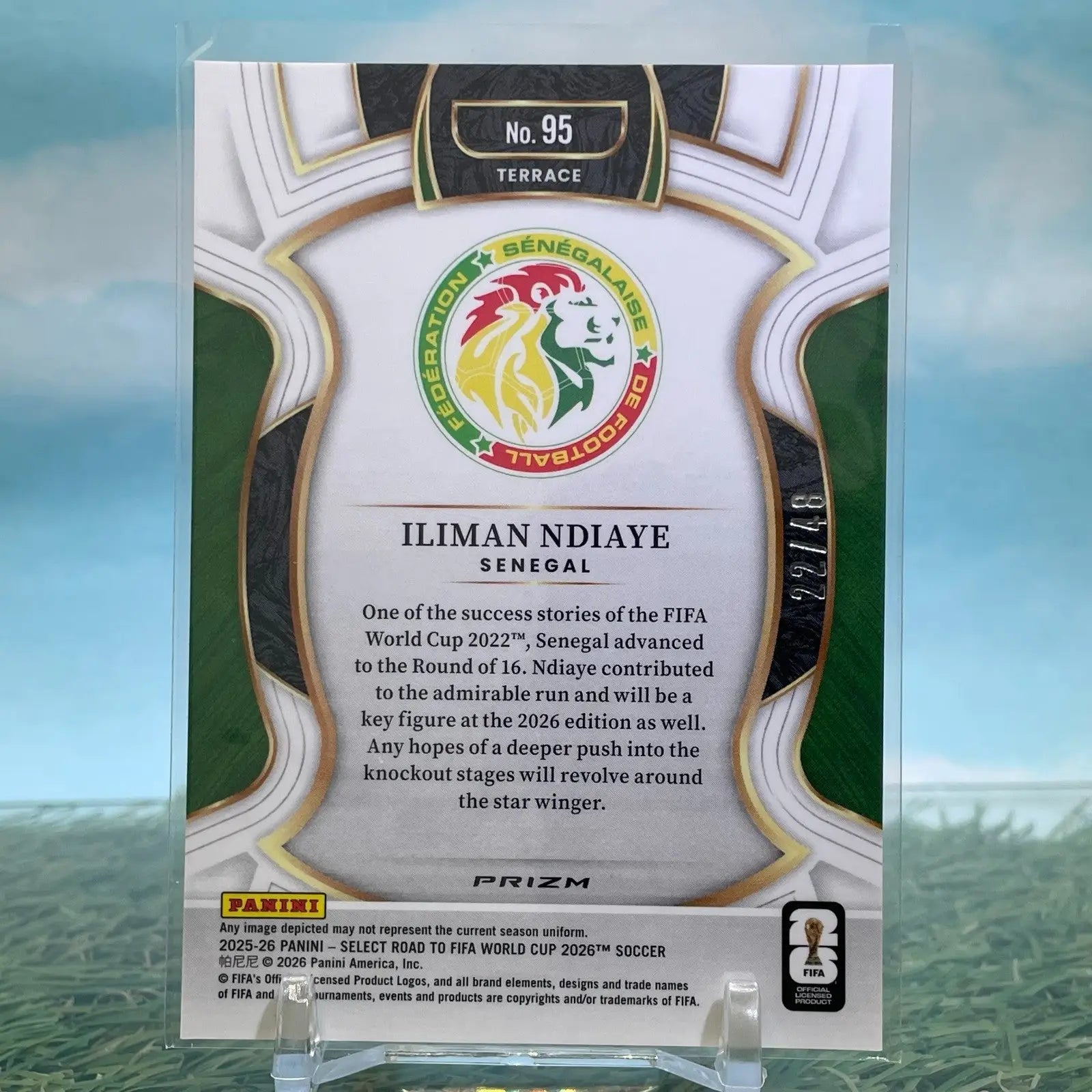 2025-26 Panini Select FIFA World Cup #95 Iliman Ndiaye Purple Dragon /48 Senegal - Soccer Card Single
