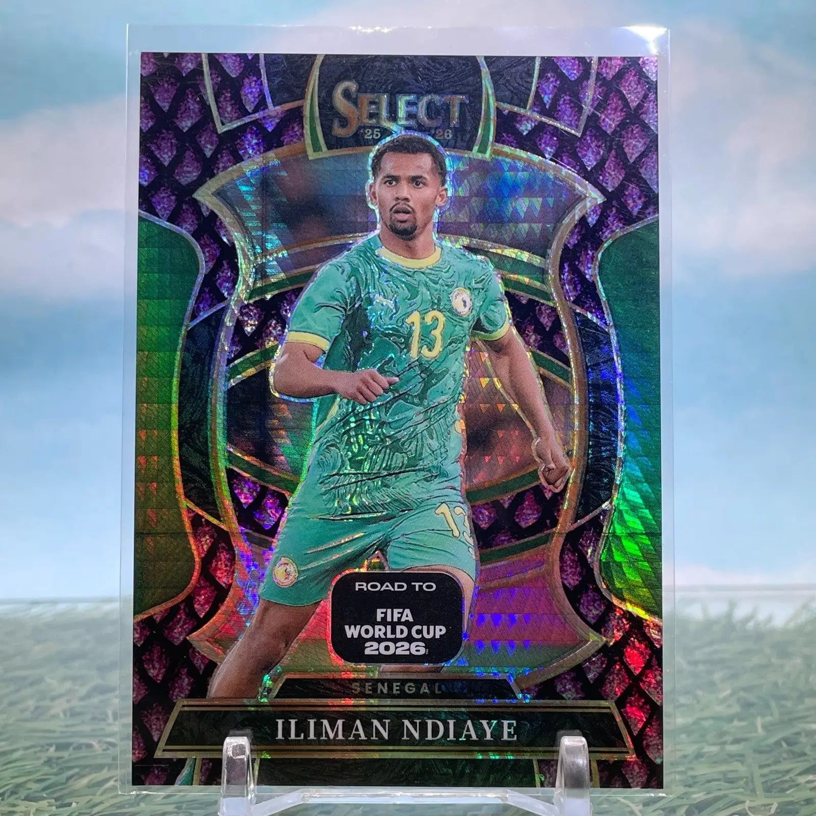2025-26 Panini Select FIFA World Cup #95 Iliman Ndiaye Purple Dragon /48 Senegal - Soccer Card Single