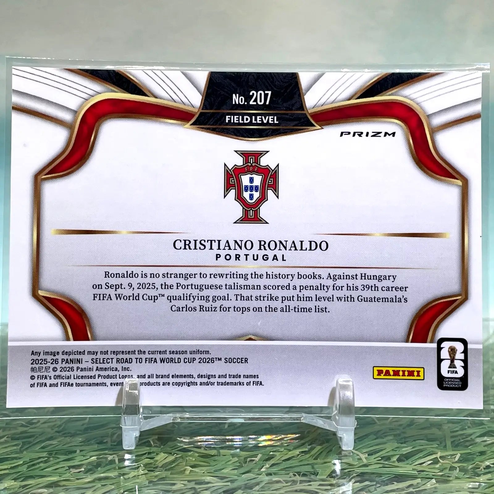 2025-26 Panini Select FIFA World Cup Cristiano Ronaldo Field Level Silver Prizm - Soccer Card Single