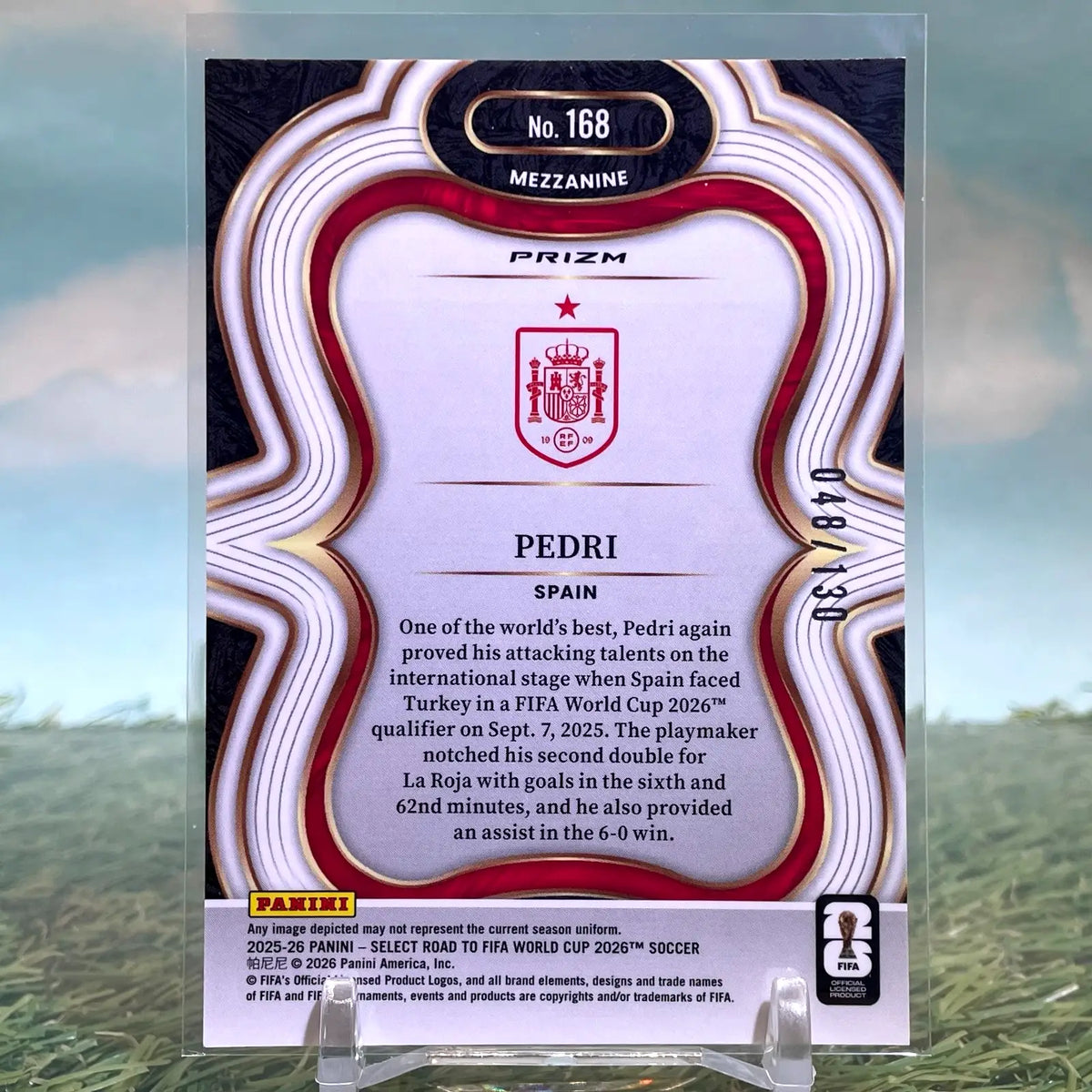 2025-26 Panini Select FIFA World Cup Pedri Bronze Checker /130 #168 Spain - Soccer Card Single