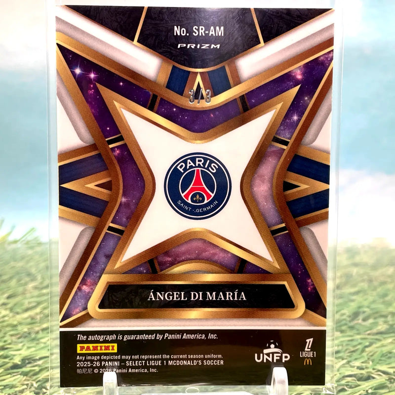 2025-26 Panini Select Ligue 1 Angel Di Maria Green Auto #3/3 SSP RARE LEGEND