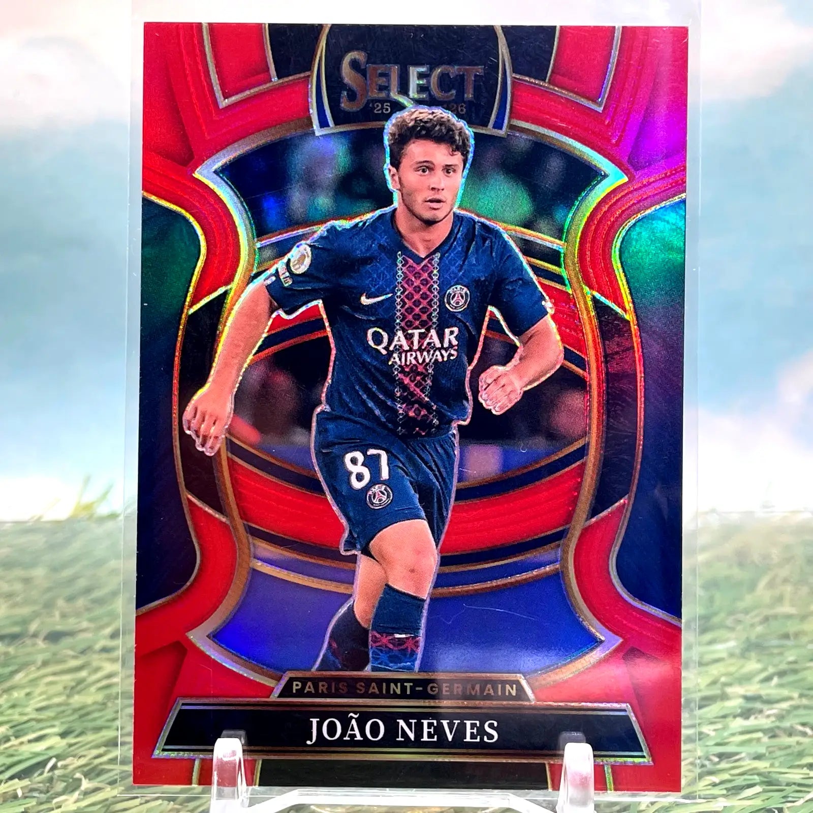 2025-26 Panini Select Ligue 1 Mcdonald Joao Neves #6 Red Prizm /55 - Soccer Card Single