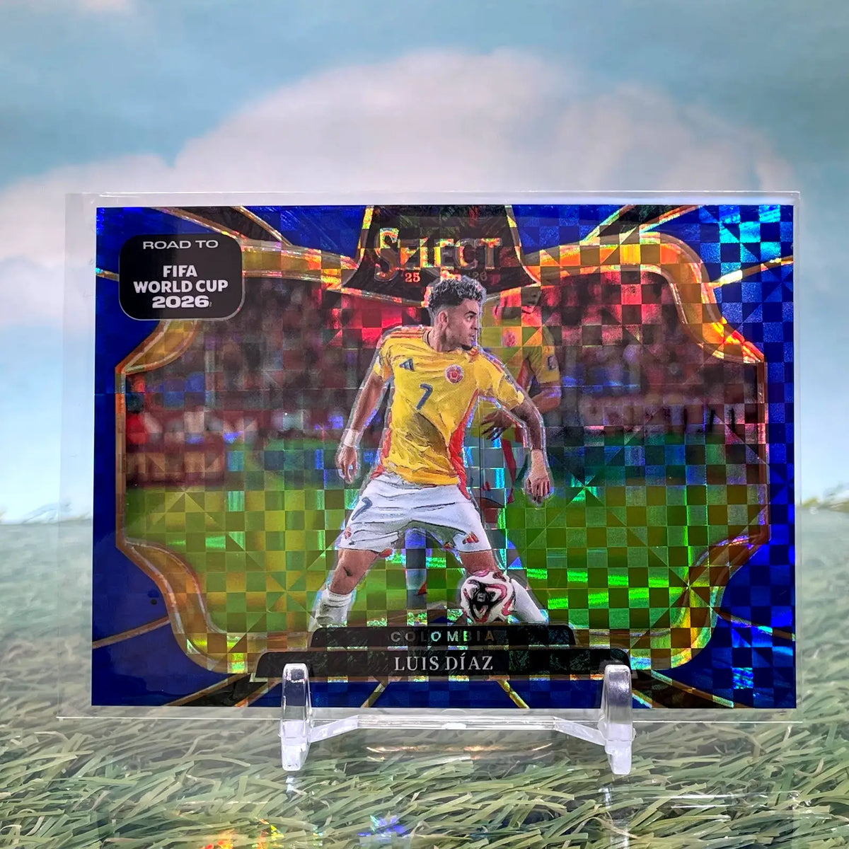 2025-26 Panini Select World Cup Luis Diaz Field Level Blue Checker Columbia - Soccer Card Single
