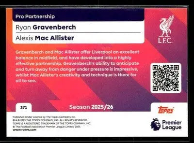 2025-26 Premier League #371 Ryan Gravenberch / Alexis Mac Allister PS RF - Soccer Card Single