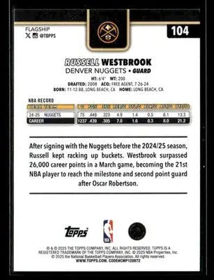 2025-26 Topps #104 Russell Westbrook - Basketball Card Single