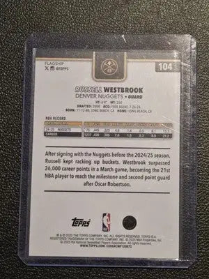 2025-26 Topps #104 Russell Westbrook Diamante - Basketball Card Single