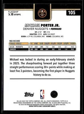 2025-26 Topps #105 Michael Porter Jr. - Basketball Card Single