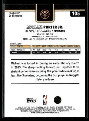 2025-26 Topps #105 Michael Porter Jr. - Basketball Card Single