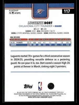 2025-26 Topps #117 Luguentz Dort - Basketball Card Single
