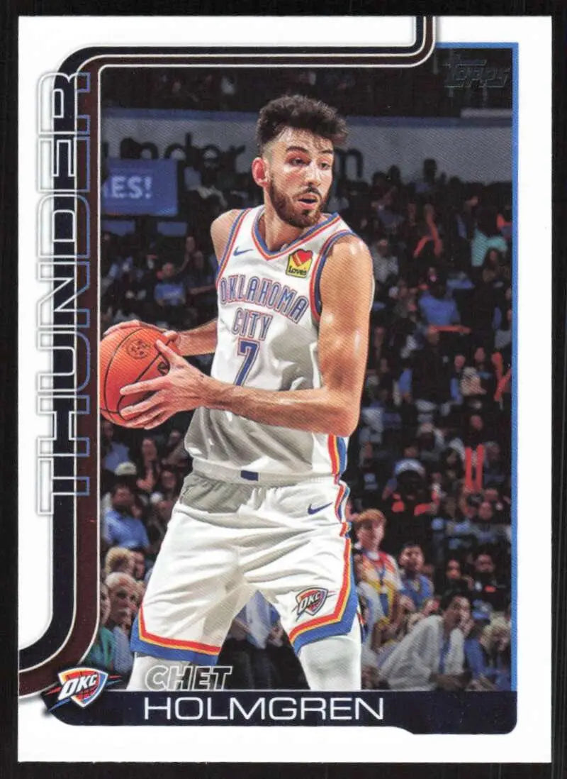 2025-26 Topps #118 Chet Holmgren NM-MT Oklahoma City Thunder Basketball Card - Basketball Card Single