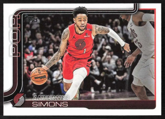 2025-26 Topps #123 Anfernee Simons NM-MT Portland Trail Blazers Basketball Card - Basketball Card Single