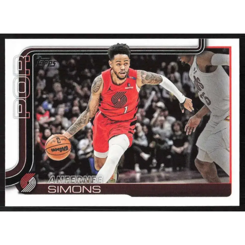 2025-26 Topps #123 Anfernee Simons NM-MT Portland Trail Blazers Basketball Card - Basketball Card Single