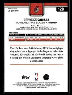 2025-26 Topps #128 Toumani Camara - Basketball Card Single