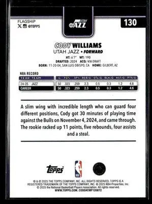 2025-26 Topps #130 Cody Williams - Basketball Card Single