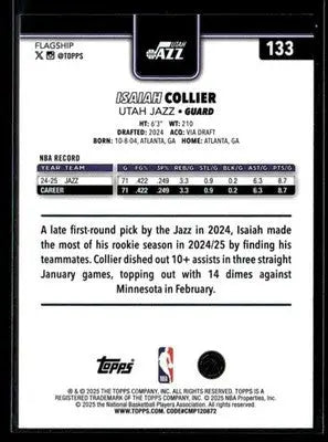 2025-26 Topps #133 Isaiah Collier - Basketball Card Single