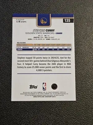 2025-26 Topps #135 Stephen Curry - Basketball Card Single