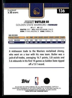 2025-26 Topps #136 Jimmy Butler III - Basketball Card Single