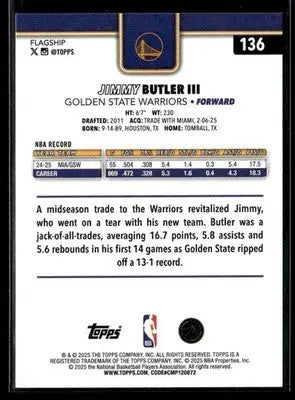 2025-26 Topps #136 Jimmy Butler III - Basketball Card Single