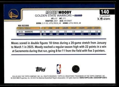 2025-26 Topps #140 Moses Moody - Basketball Card Single