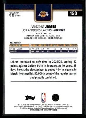 2025-26 Topps #150 LeBron James - Basketball Card Single