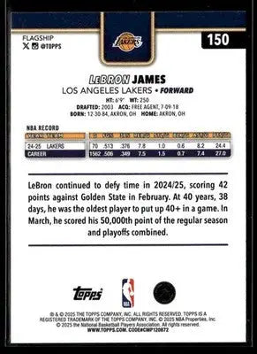 2025-26 Topps #150 LeBron James - Basketball Card Single