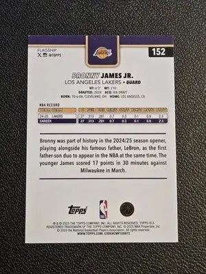 2025-26 Topps #152 Bronny James Jr. - Basketball Card Single