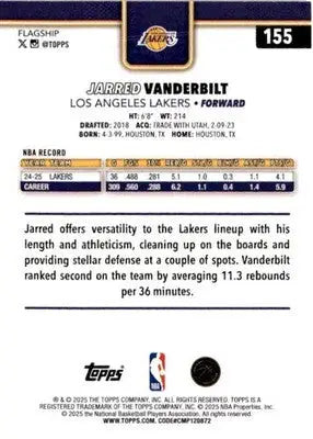 2025-26 Topps #155 Jarred Vanderbilt Season Tip Off - Basketball Card Single