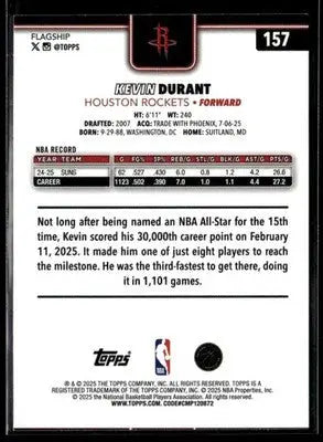 2025-26 Topps #157 Kevin Durant - Basketball Card Single