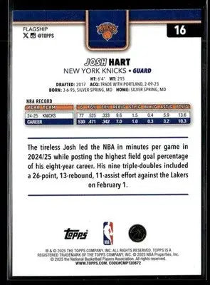 2025-26 Topps #16 Josh Hart - Basketball Card Single