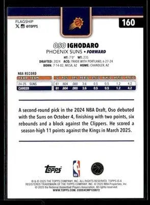 2025-26 Topps #160 Oso Ighodaro - Basketball Card Single