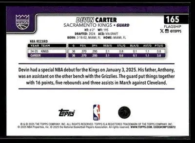 2025-26 Topps #165 Devin Carter - Basketball Card Single