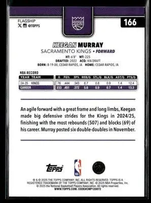 2025-26 Topps #166 Keegan Murray - Basketball Card Single