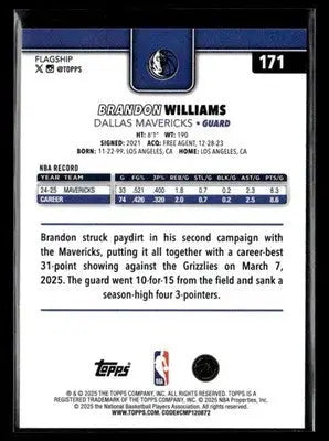 2025-26 Topps #171 Brandon Williams - Basketball Card Single