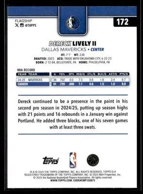 2025-26 Topps #172 Dereck Lively II