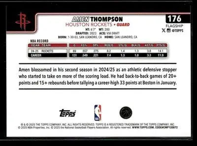 2025-26 Topps #176 Amen Thompson - Basketball Card Single