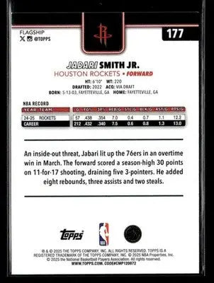 2025-26 Topps #177 Jabari Smith Jr. - Basketball Card Single