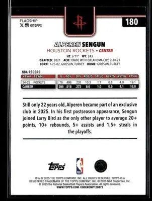 2025-26 Topps #180 Alperen Sengun - Basketball Card Single