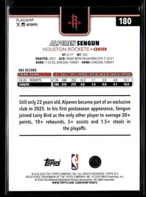2025-26 Topps #180 Alperen Sengun Holo Foil - Basketball Card Single