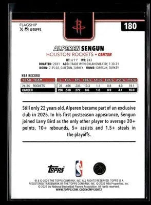 2025-26 Topps #180 Alperen Sengun Sandglitter Blue SSP - Basketball Card Single