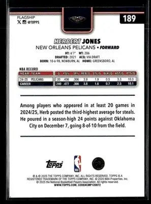 2025-26 Topps #189 Herbert Jones - Basketball Card Single