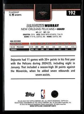 2025-26 Topps #192 Dejounte Murray - Basketball Card Single