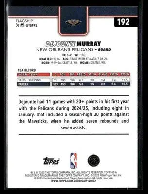 2025-26 Topps #192 Dejounte Murray - Basketball Card Single