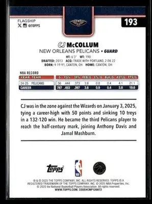2025-26 Topps #193 CJ McCollum - Basketball Card Single
