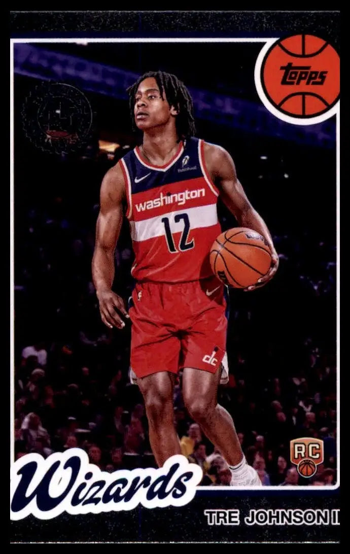 2025-26 Topps 1980-81 Anniversary Tre Johnson III Rookie #80BK-97 Wizards Card - Basketball Card Single