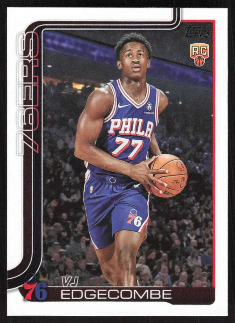 2025-26 Topps #203 VJ Edgecombe NM-MT RC Rookie Philadelphia 76ers Basketball Card - Basketball Card Single