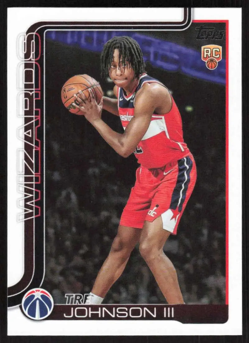 2025-26 Topps #206 Tre Johnson III NM-MT RC Rookie Washington Wizards Basketball Card - Basketball Card Single