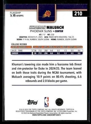 2025-26 Topps #210 Khaman Maluach - Basketball Card Single